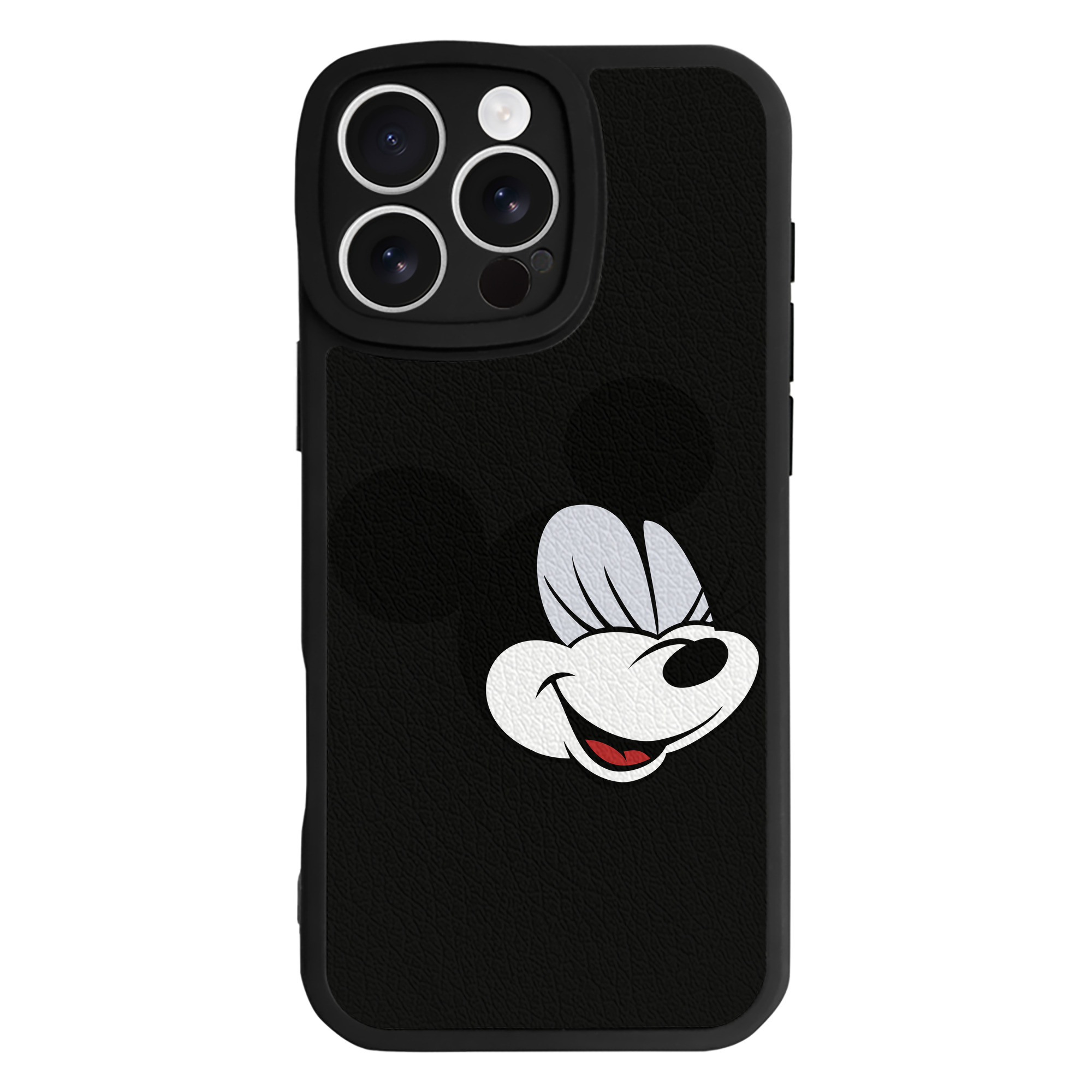 （画像用） ミッキーマウス Mickey Mouse 【iPhone 16シリーズ対応】シリコンスマホケース（レザー調） 材質：シリコン
